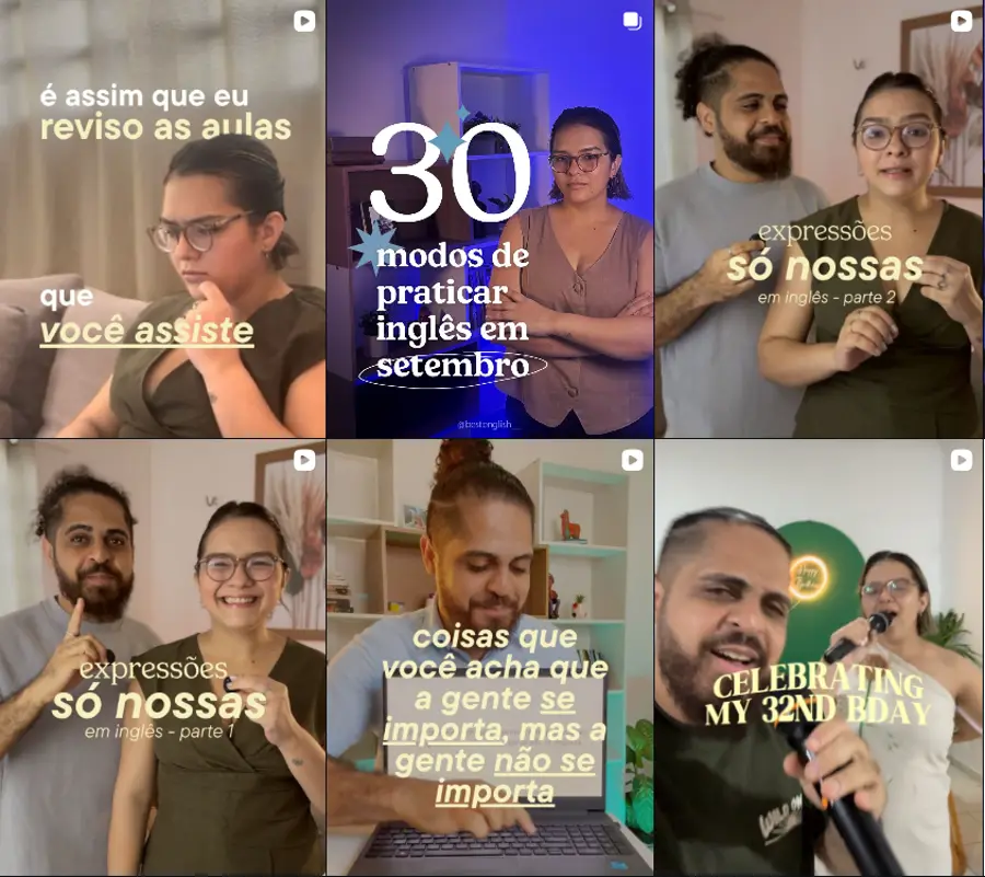 Últimos posts do Instagram da Best English